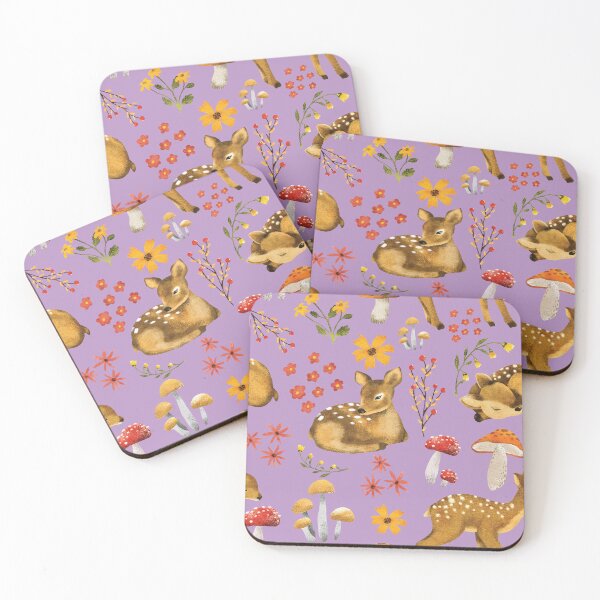 Item preview, Autumn Baby Deer Scene Purple designed and sold by HematiteDesign.