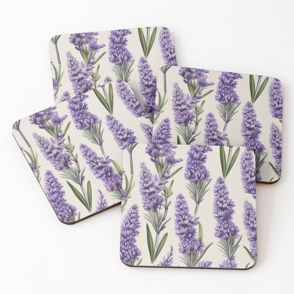 Item preview, White Background Lavender Allover Pattern designed and sold by DreamCraze.