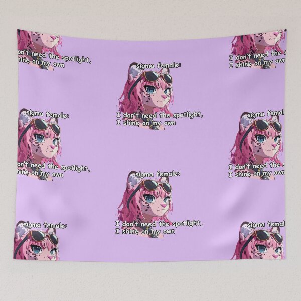 Item preview, Pink jaguar sigma female anime style meme quote  designed and sold by pinkuardesign.