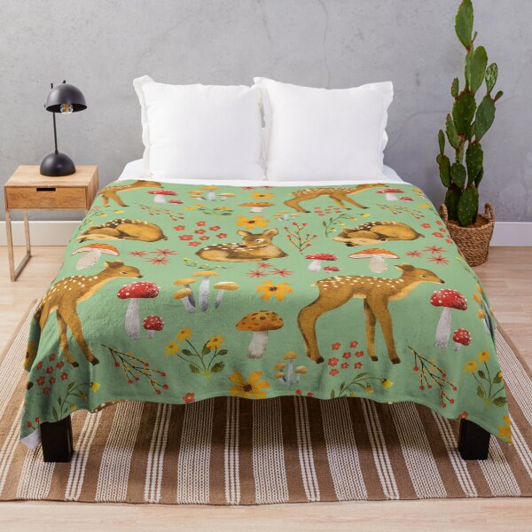 Item preview, Autumn Baby Deer Scene Green designed and sold by HematiteDesign.