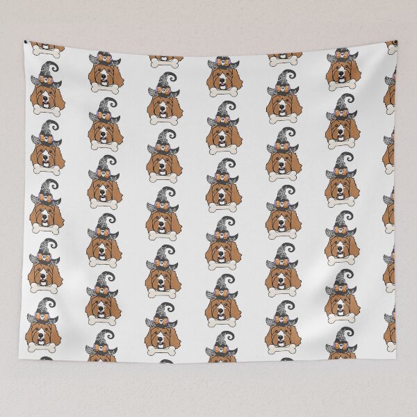 Item preview, Cavoodle Dog with Witch Hat – Spooky & Cute Halloween Design designed and sold by MrsCreative1.