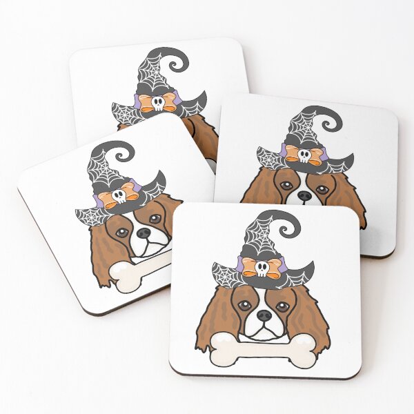 Item preview, Cavalier king charls spaniel Dog with Witch Hat – Spooky & Cute Halloween Design designed and sold by MrsCreative1.