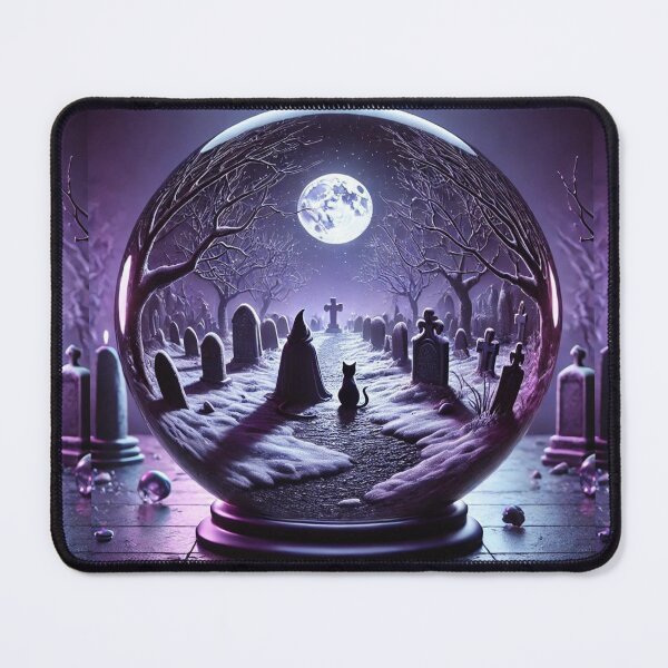 Item preview, Witch and Cat in Purple Crystal Ball Graveyard designed and sold by Meta2Physical.