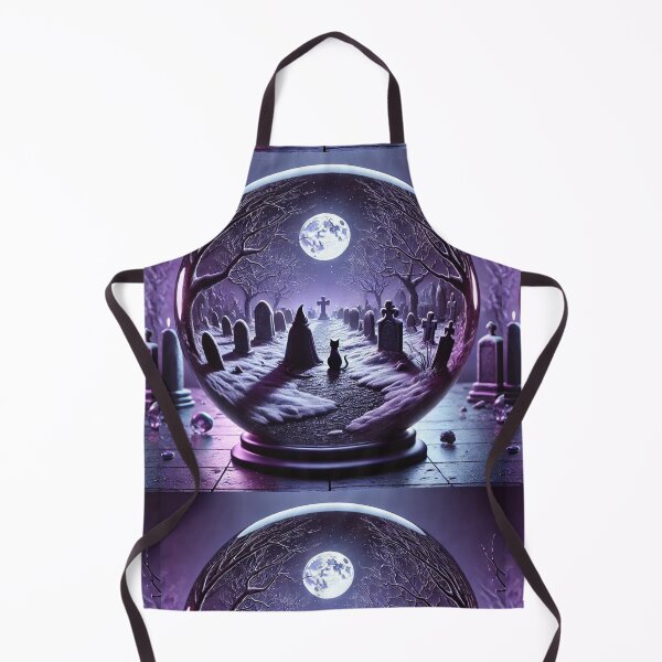 Item preview, Witch and Cat in Purple Crystal Ball Graveyard designed and sold by Meta2Physical.