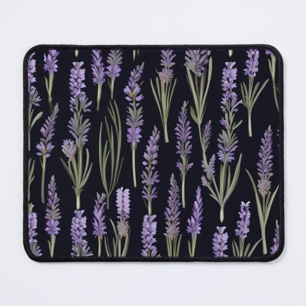 Item preview, Black Background Lavender Herbal Medicine Pattern designed and sold by DreamCraze.