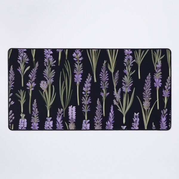 Item preview, Black Background Lavender Herbal Medicine Pattern designed and sold by DreamCraze.