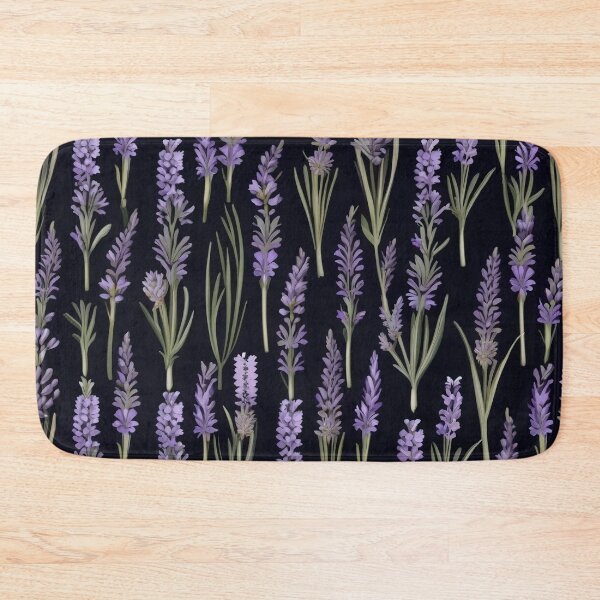 Item preview, Black Background Lavender Herbal Medicine Pattern designed and sold by DreamCraze.