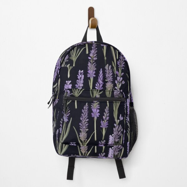 Item preview, Black Background Lavender Herbal Medicine Pattern designed and sold by DreamCraze.