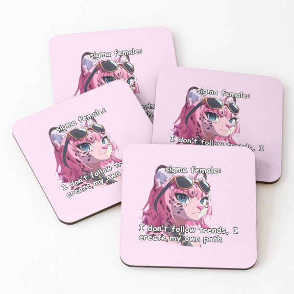 Item preview, Pink jaguar sigma female anime style meme quote  designed and sold by pinkuardesign.
