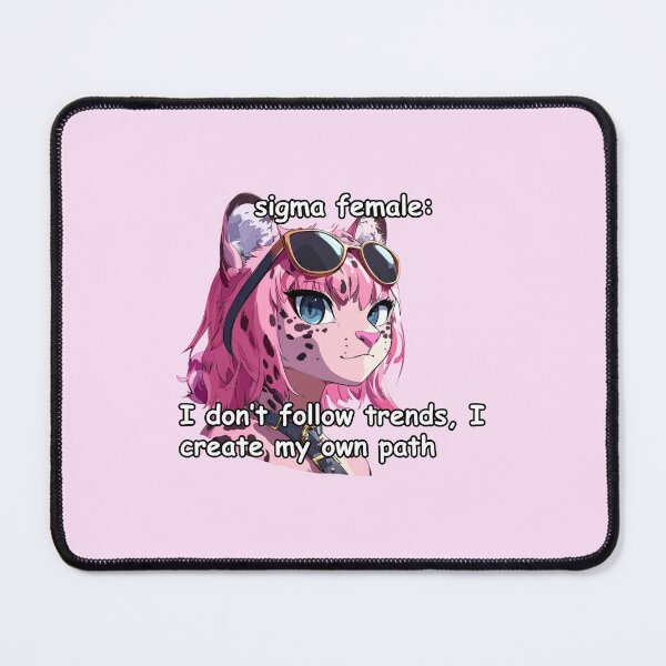 Item preview, Pink jaguar sigma female anime style meme quote designed and sold by pinkuardesign.