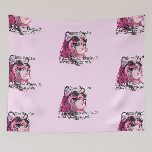 Item preview, Pink jaguar sigma female anime style meme quote  designed and sold by pinkuardesign.