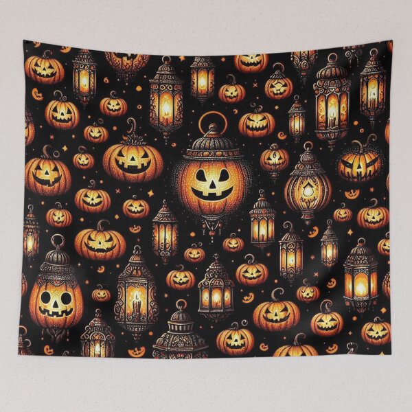 Item preview, Halloween Pumpkin Lanterns Pattern designed and sold by Simplybe1.