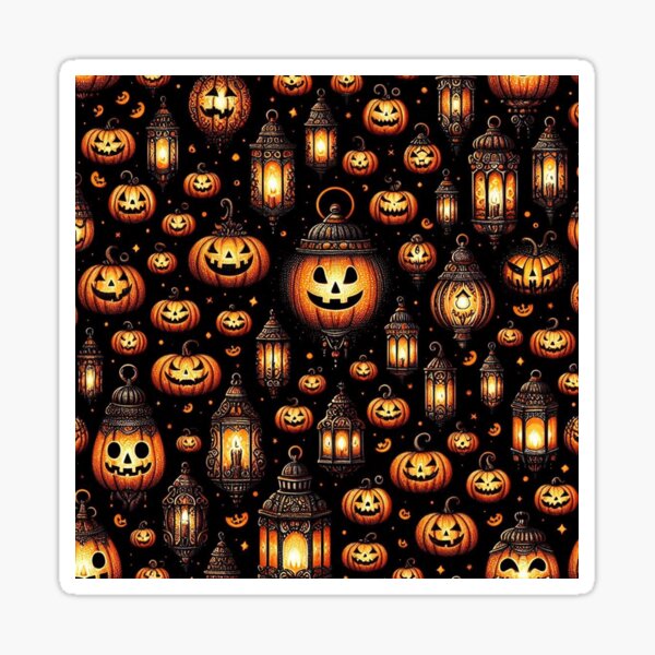 Item preview, Halloween Pumpkin Lanterns Pattern designed and sold by Simplybe1.