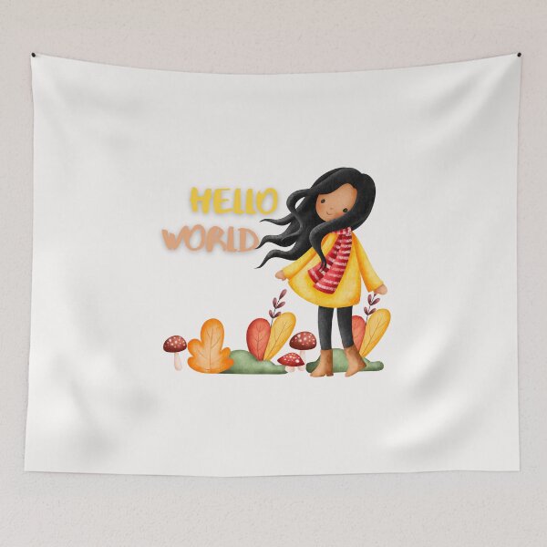 Item preview, Hello WORLD, Fresh Beginnings, Futuristic Vibes designed and sold by Colorful-Garden.