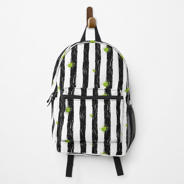 Item preview, Black and white stripes pattern with beetles designed and sold by NaiBalin.