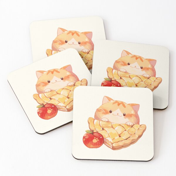 Item preview, Chubby Cat and a Slice of Apple Pie designed and sold by NikoNekoDesigns.