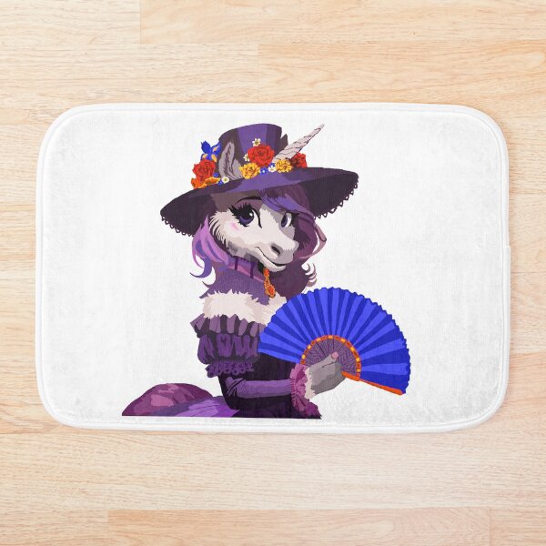 Item preview, Purple dress, blue fan unicorn woman designed and sold by KlakkDrawsStuff.