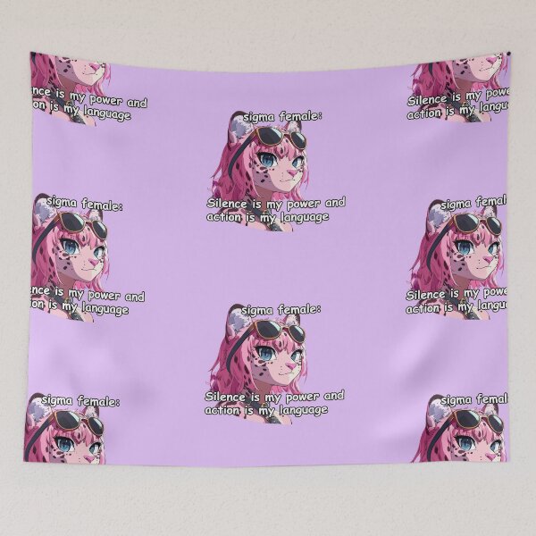 Item preview, Pink jaguar sigma female anime style meme quote  designed and sold by pinkuardesign.