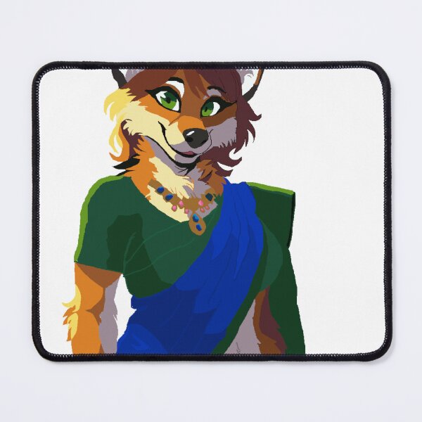 Item preview, Dhole woman in a blue and green sari designed and sold by KlakkDrawsStuff.