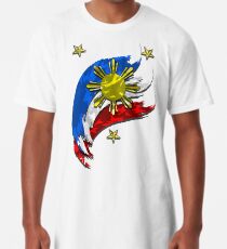 Philippinische Flagge Longshirt