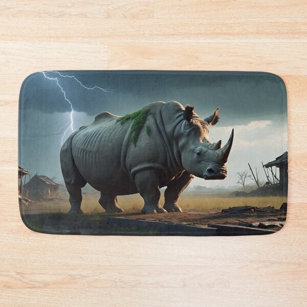 Item preview, A rhino with lightning in the background designed and sold by domepicturez.