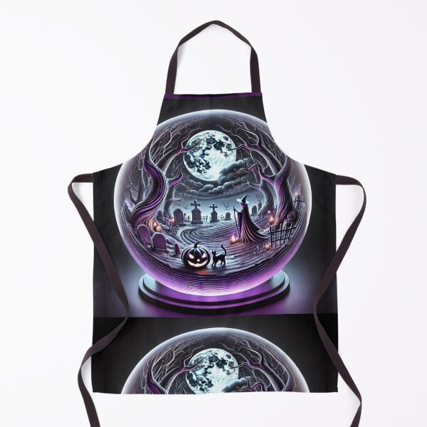 Item preview, Haunted Graveyard Scene: Witch, Cat, and Jack-O'-Lantern Under Full Moon designed and sold by Meta2Physical.