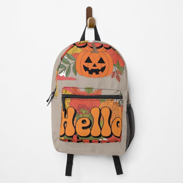 Item preview, Hello Autumn - Carved Pumpkin and Fall Leaves Design designed and sold by pnidesign.
