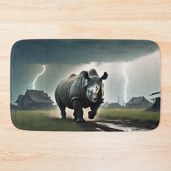Item preview, A rhino with lightning in the background designed and sold by domepicturez.