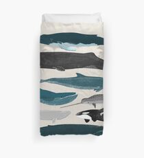 Whales - Pod of Whales Print by Andrea Lauren Duvet Cover