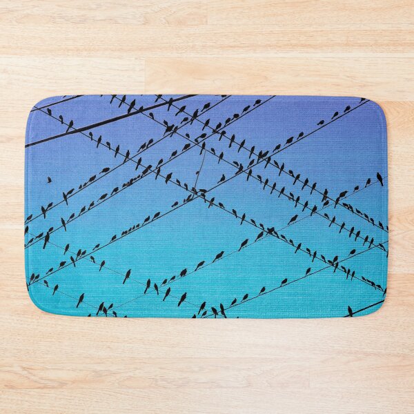 Item preview, Birds of a Feather : Grackles of Austin, Texas : Blue Linen designed and sold by TRVLR Designs.