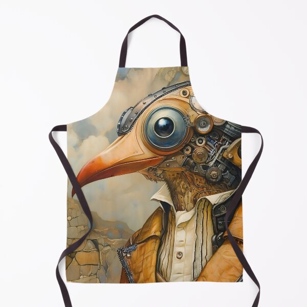Item preview, Steampunk Smart Bird in Orange Jacket designed and sold by effervescence.