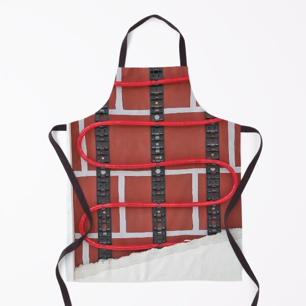 Item preview, Red heating Pipes on Patterned Wall designed and sold by urzga.