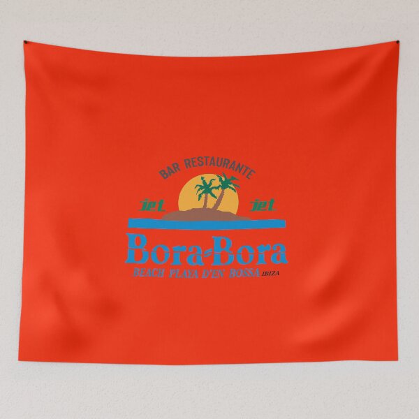 Item preview, Bora Bora Beach Playa d'en Bossa Ibiza: MODEL 5 red background (original HD DESIGN) designed and sold by LA FRENCH TOUCH.