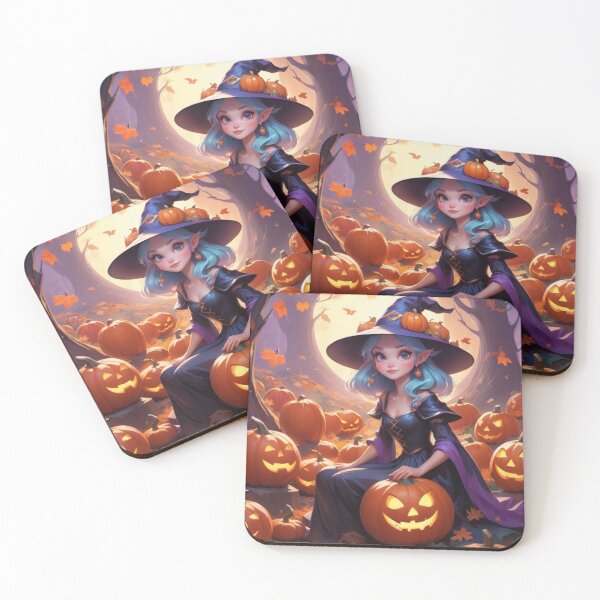 Item preview, Beautiful Halloween Forest Fairy with Pumpkins designed and sold by T-shirtMill.