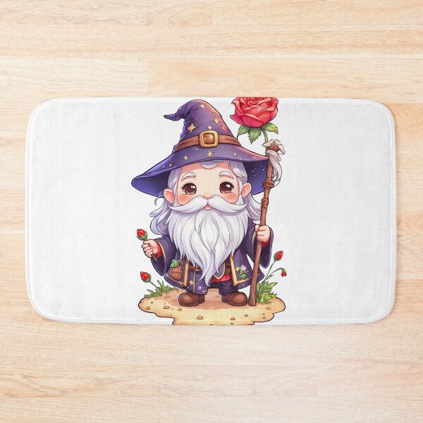 Item preview, Watercolor wizard cartoon holding a rose designed and sold by paiteen09.