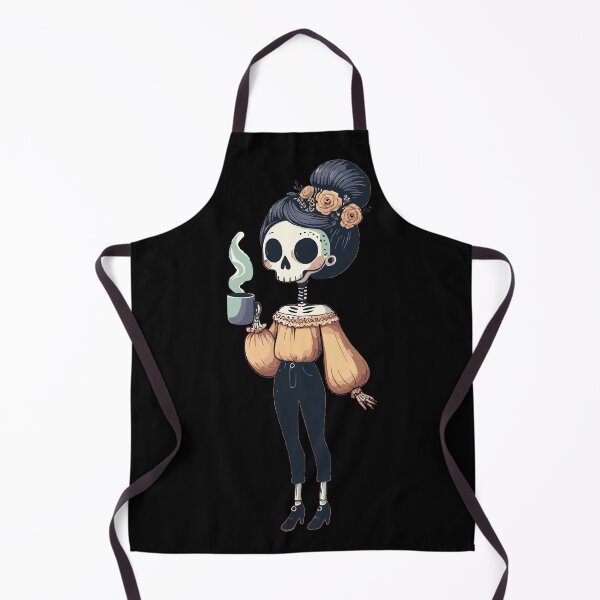 Item preview, Skeleton in a Bardot Top Enjoying Warm Coffee in Cozy Autumn designed and sold by Tw1nsAIArt.