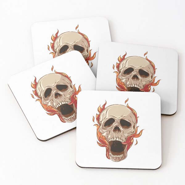 Item preview, skull on fire designed and sold by Cine Merch.