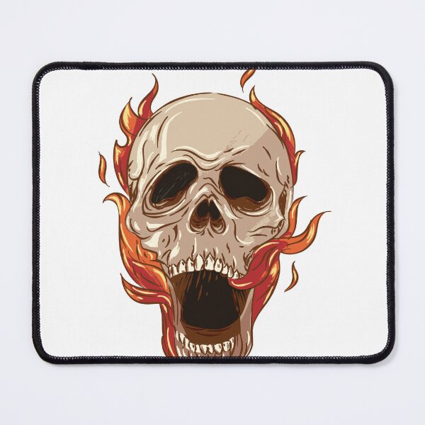 Item preview, skull on fire designed and sold by Cine Merch.