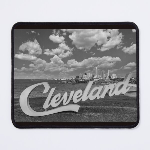 Item preview, Cleveland Sign and Cityscape Black and White designed and sold by Craig Kauzmann.