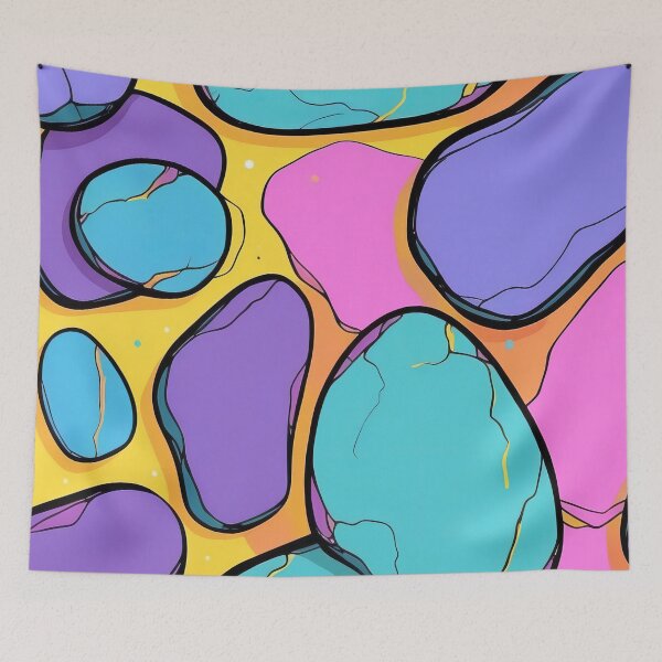 Item preview, Vibrant Pebbles in Playful Abstract Colours designed and sold by ArtComixHaven.