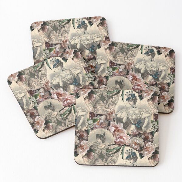 Item preview, Vintage Victorian Fashions and Pink Flowers designed and sold by AntiqueImages.