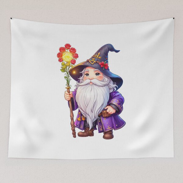 Item preview, Watercolor wizard cartoon holding a rose designed and sold by paiteen09.