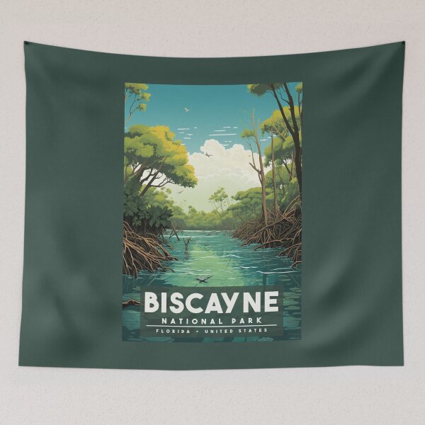 Item preview, A Vintage Travel Illustration of Biscayne National Park - Florida - United States  designed and sold by GoodOldVintage.