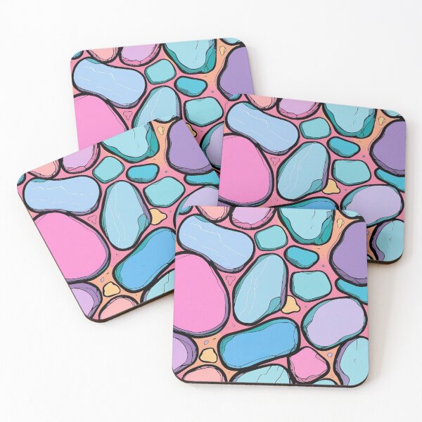 Item preview, Colourful Stones on Soft Pastel Background designed and sold by ArtComixHaven.