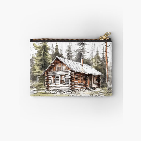 Item preview, Simple Log Cabin In The Woods Sketch designed and sold by Amberjays.
