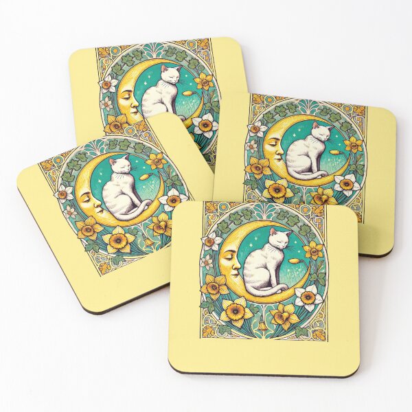 Item preview, White Cat Moon designed and sold by FrictionMaxxing.