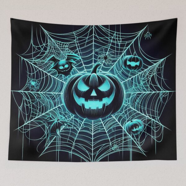 Item preview, Halloween Cool Spider Web Neon Blue designed and sold by Simplybe1.