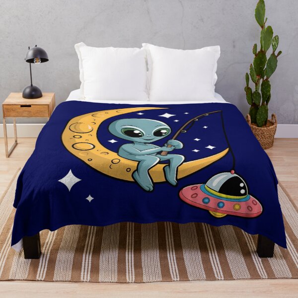 Item preview, Alien Extraterrestrial UFO Moon Fishing Rod Cartoon Kawaii designed and sold by Infinitee8hirts.