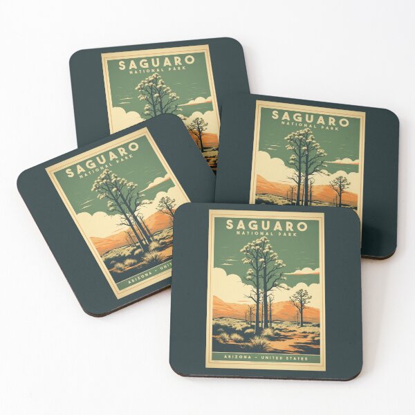 Item preview, A Vintage Travel Illustration of Saguaro National Park - Arizona - United States  designed and sold by GoodOldVintage.