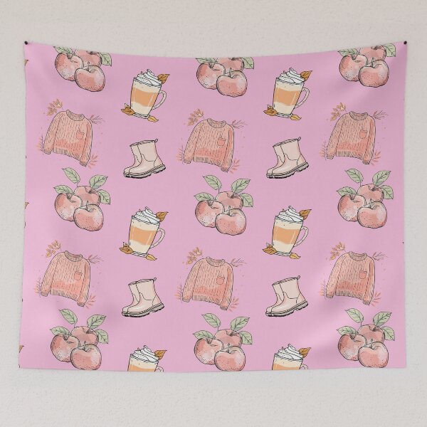 Item preview, Basic Autumn Pattern Pastel Pink designed and sold by HematiteDesign.
